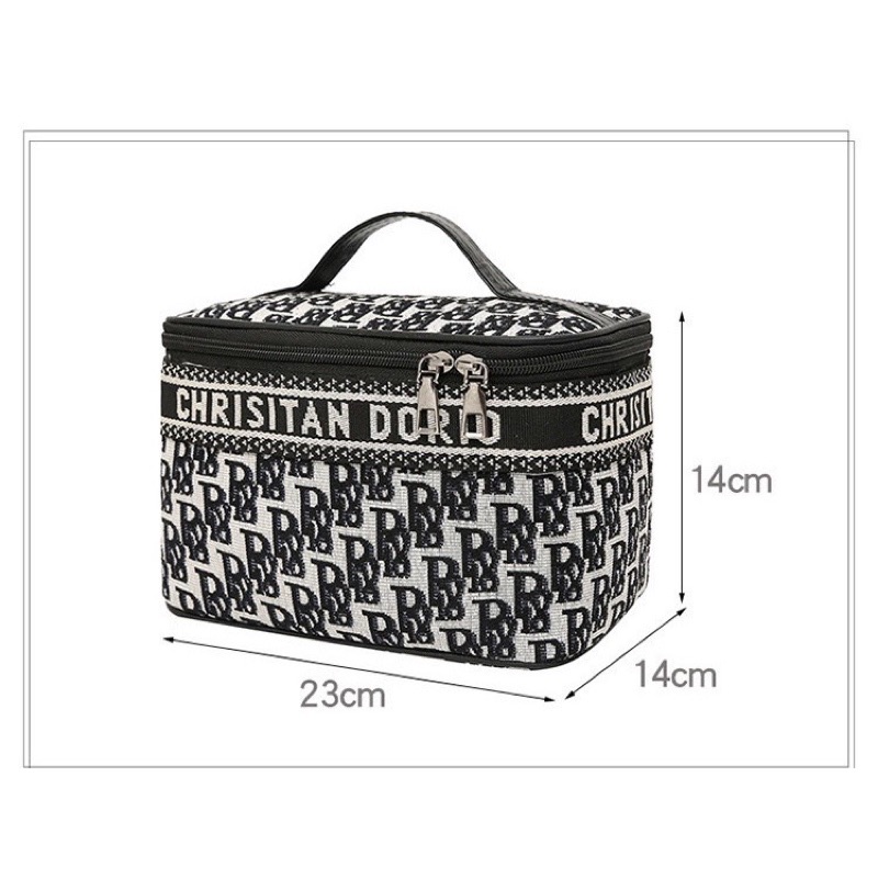 Túi Đựng Mỹ Phẩm Hoạ Tiết D.I.O.R, Túi Đựng Đồ Trang Điểm Du Lịch