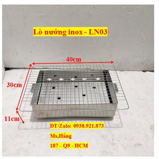 Lò nướng than inox - ln03 - kt 40x30x11cm