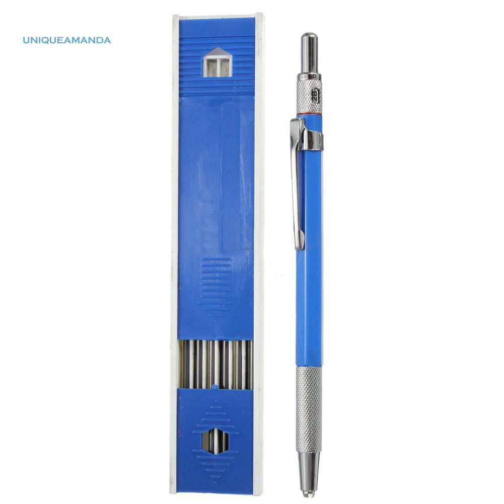 Bộ gồm cây bút chì bấm đầu ngòi 2mm 2B và 12 ngòi viết