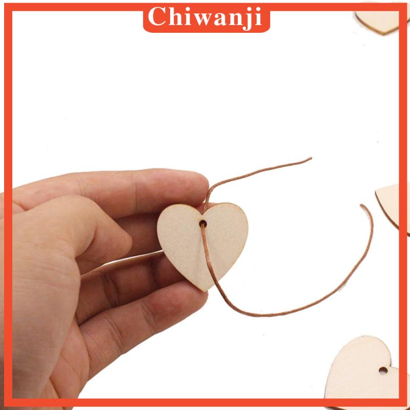 Set 100 Lát Gỗ Hình Trái Tim Tự Nhiên Dùng Để Làm Thẻ Thủ Công