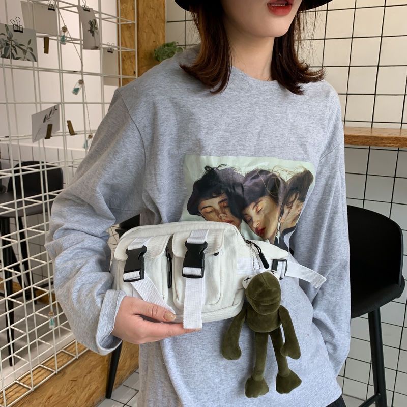 TÚI BAO TỬ CANVAS ĐEO CHÉO CHO NAM VÀ NỮ TA028 ĐEN & TRẮNG