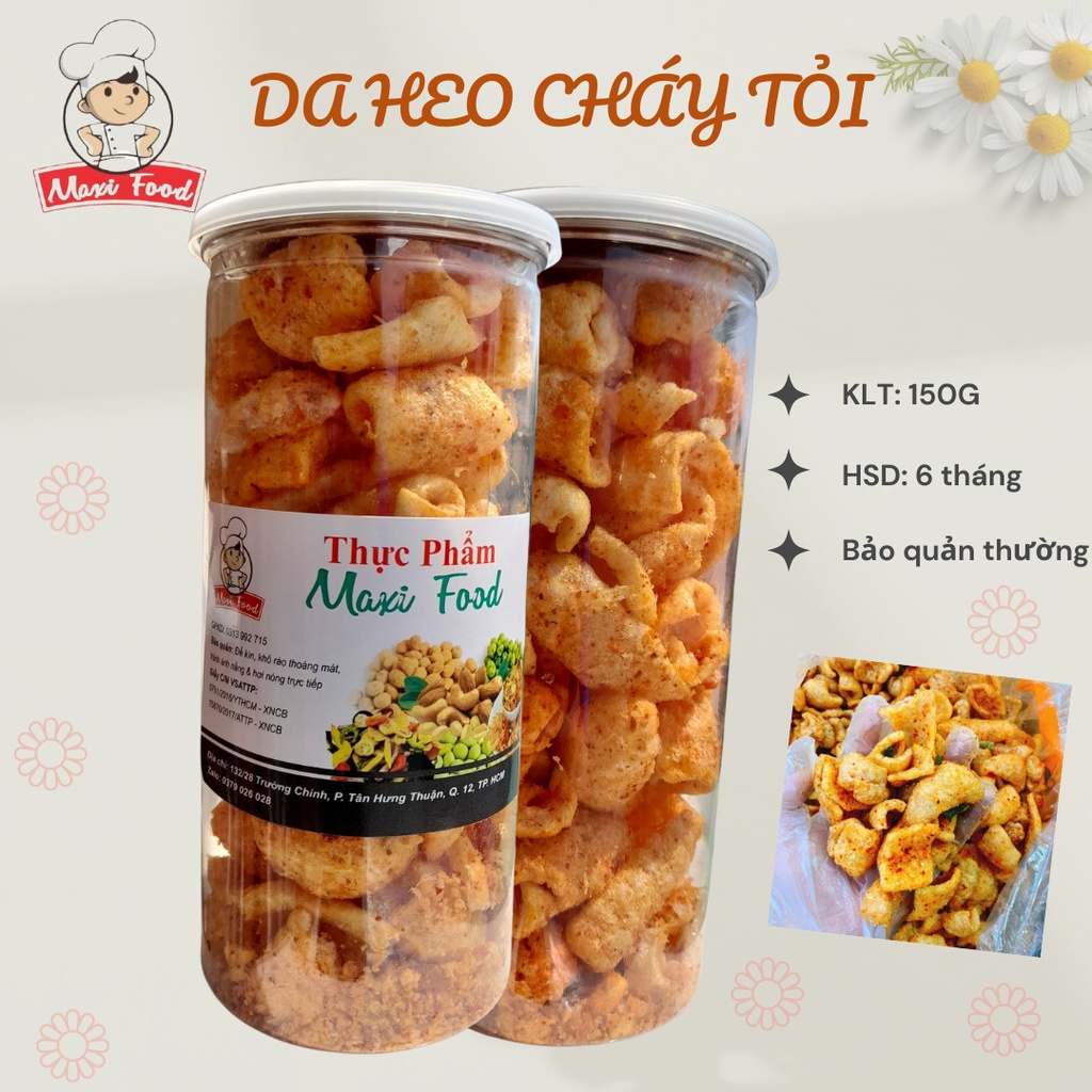 150g Da Heo Cháy Tỏi Giòn Ngon Lon Pet | Maxifood