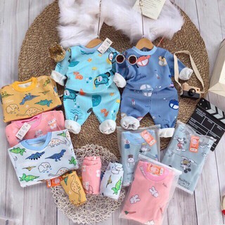 [FREESHIP50K] Bộ nỉ lót bông dày dặn bảng màu mới cho bé trai, bé gái 3-15kg(0-2.5 tuổi)