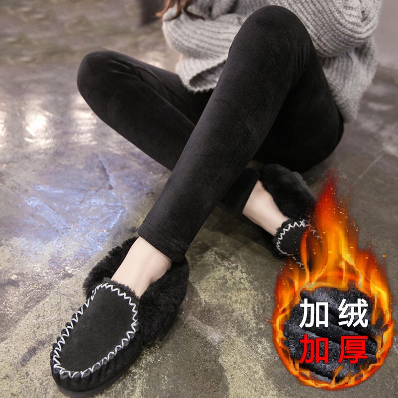 Quần legging nhung vàng dày dặn lót mặc ngoài thu đông cho nữ co giãn cao phong cách Hàn Quốc mẫu mới tôn dáng | BigBuy360 - bigbuy360.vn