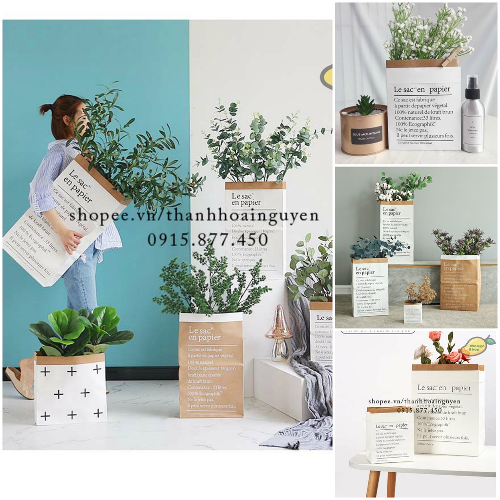 [DÀY 3 KÍCH CỠ] Túi giấy Kraft trang trí chụp ảnh ( hộp giấy 2 lớp decor cửa hàng, chụp ảnh lookbook )