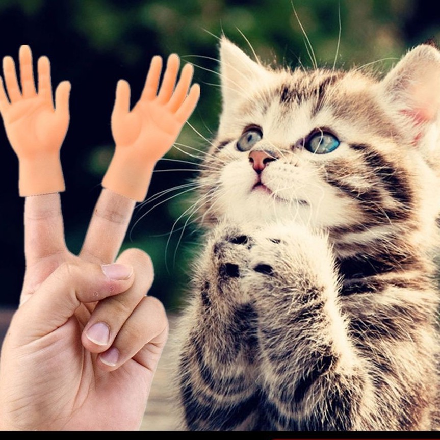 Con mèo ngón tay nhỏ bộ đồ chơi giả mạo Barbie bàn tay nhỏ vinyl