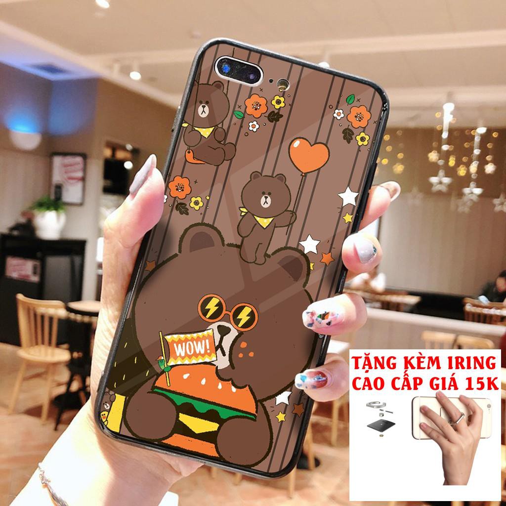 [Sale siêu to khổng lồ] Ốp Kính Oppo - KO305  Gấu Brown Thỏ Cony