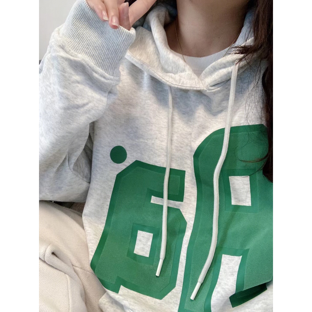 NRVP Áo Hoodie Tay Dài Oversize In Họa Tiết Phong Cách Hàn Quốc Kiểu Mới Cho Nam / Nữ