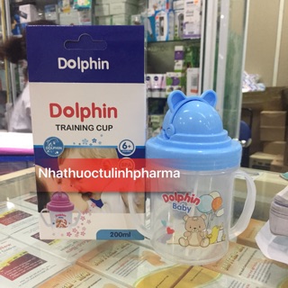 Bình tập uống nước có ống hút cao cấp Dolphin