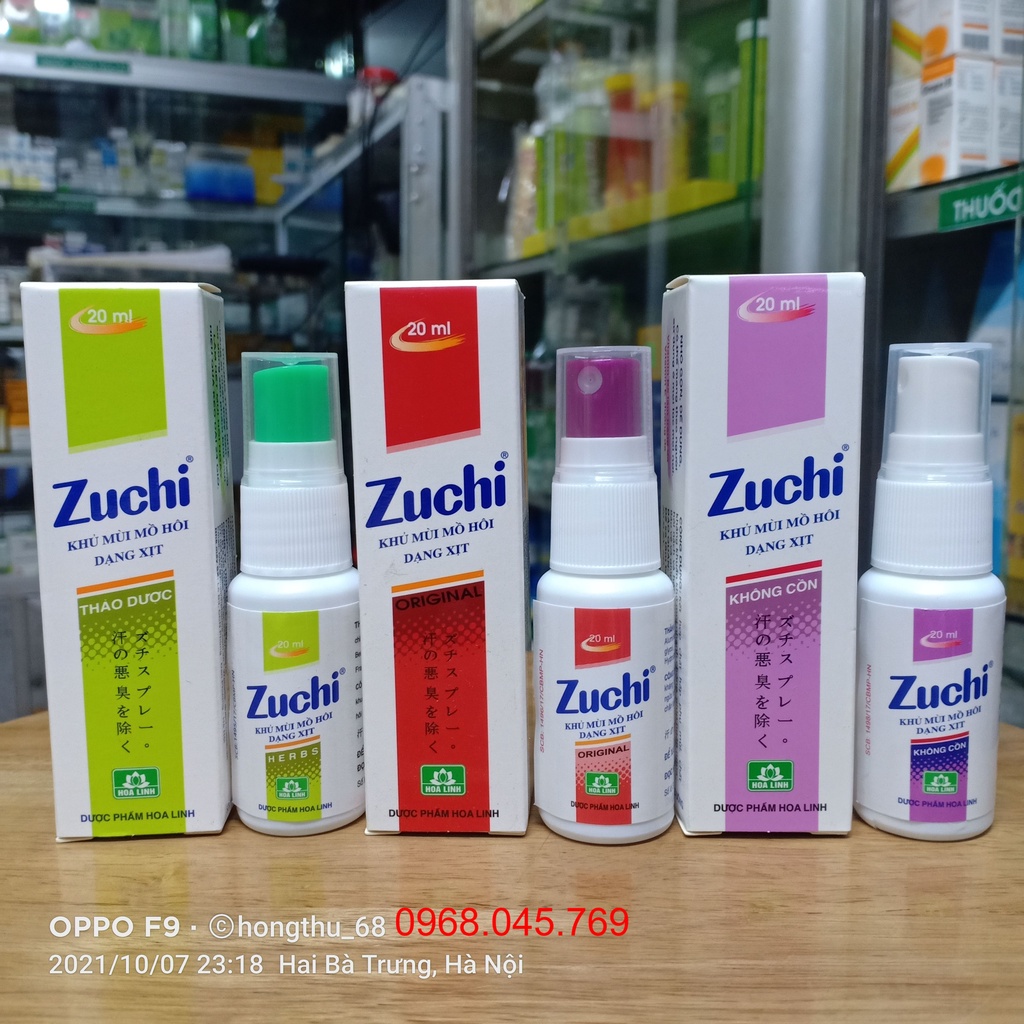 Xịt khử mùi Zuchi khử mùi hôi cơ thể chai xịt 20ml (màu ngẫu nhiên)