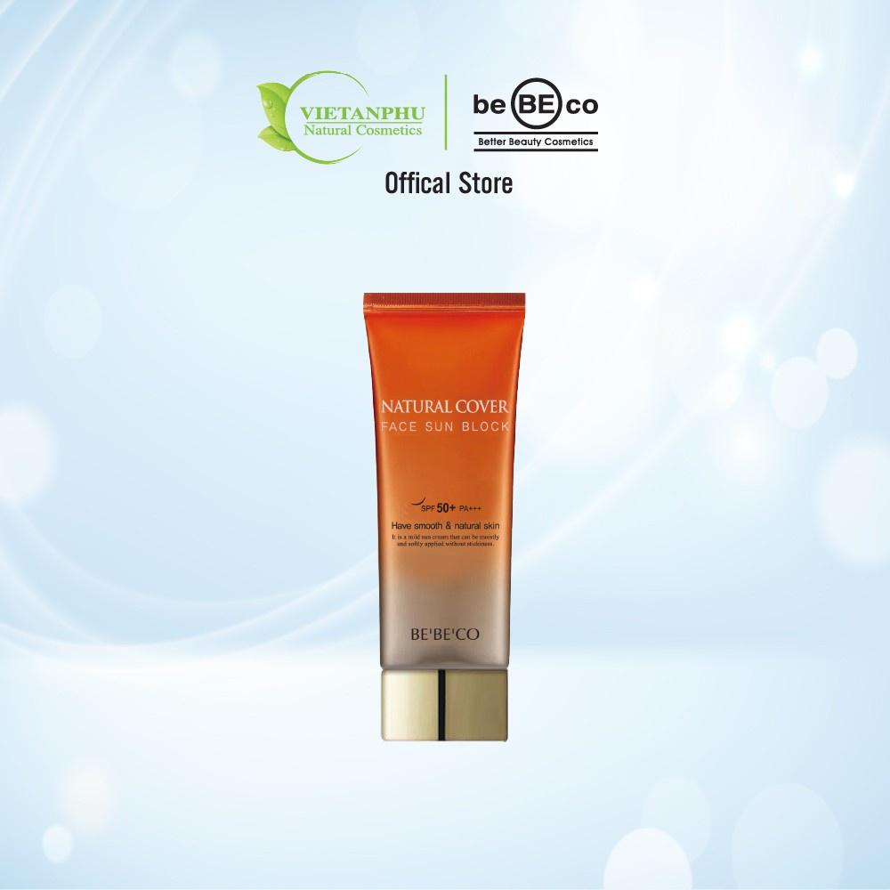 Kem chống nắng bảo vệ da SPF50 PA+++ BEBECO NATURAL COVER FACE SUN BLOCK- 70ml