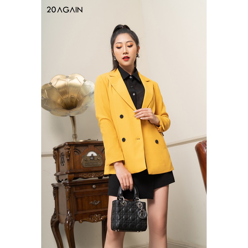 [Mã FAMALLT5 giảm 15% đơn 150k] Áo Vest dài cổ bẻ ve VDA1056 20Again