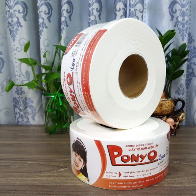 Giấy vệ sinh cuộn lớn Ponyo 700g