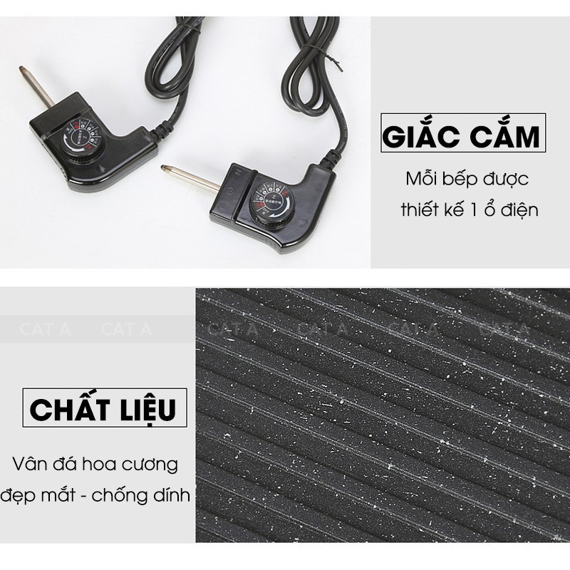 [ Bán chạy] Bếp lẩu nướng 2 trong 1 đa năng nướng - lẩu, chống dính tốt, công suất 1500 - 3000W