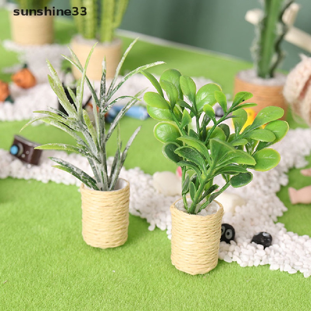 Chậu Cây Giả Trang Trí Nhà Búp Bê Tỉ Lệ 1: 12