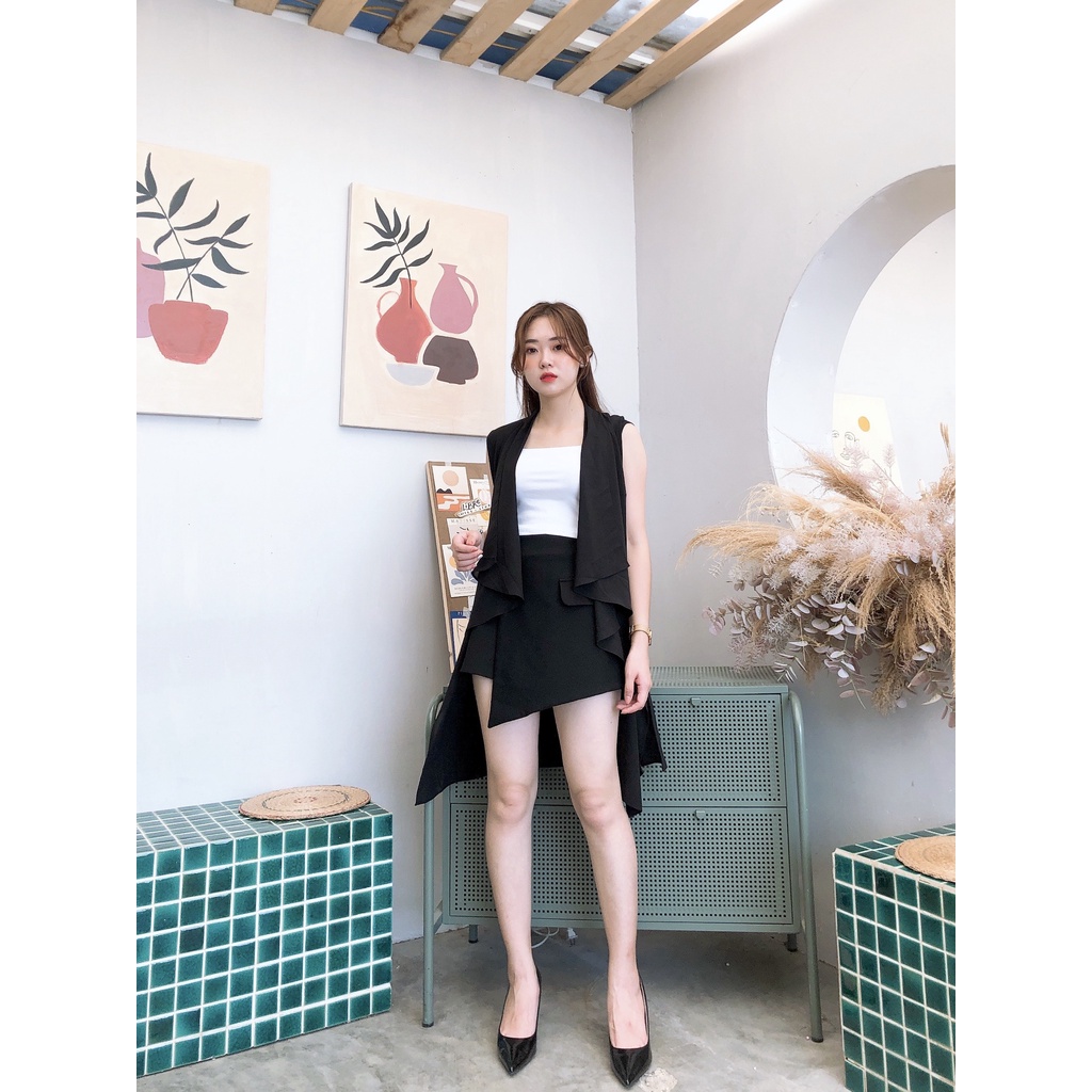 Áo khoác Blazer lụa sát nách phong cách công sở siêu đẹp IMES SHOP