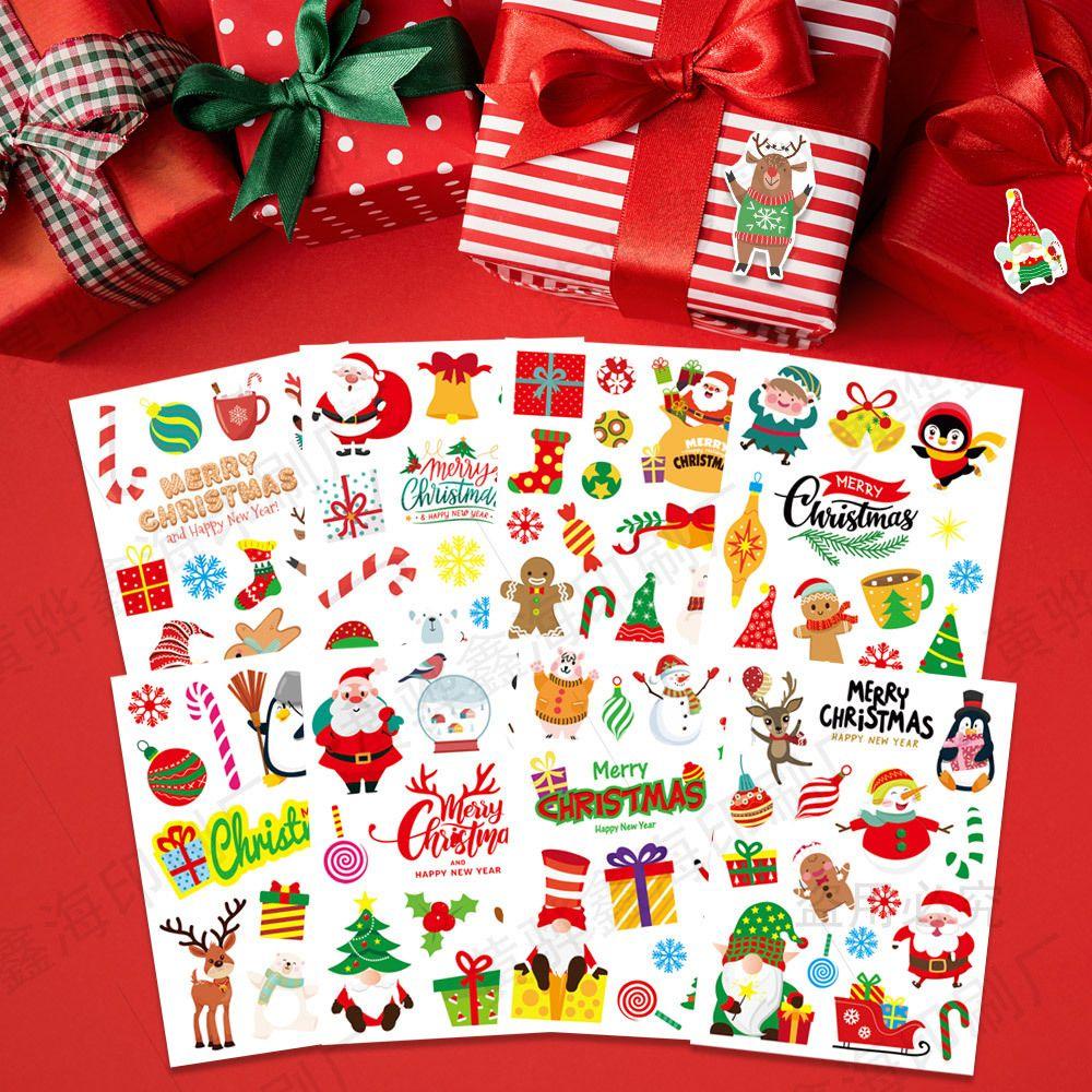 JANE Bộ 16 Tấm Sticker Dán Trang Trí Hình Ông Già Noel / Người Tuyết / Người Tuyết