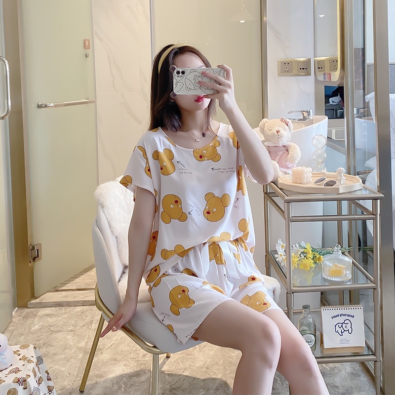 Bộ quần áo cộc tay cho nữ vải lanh thoáng mát, nhiều màu sắc và họa tiết trẻ trung, size từ 45 đến 75 kg
