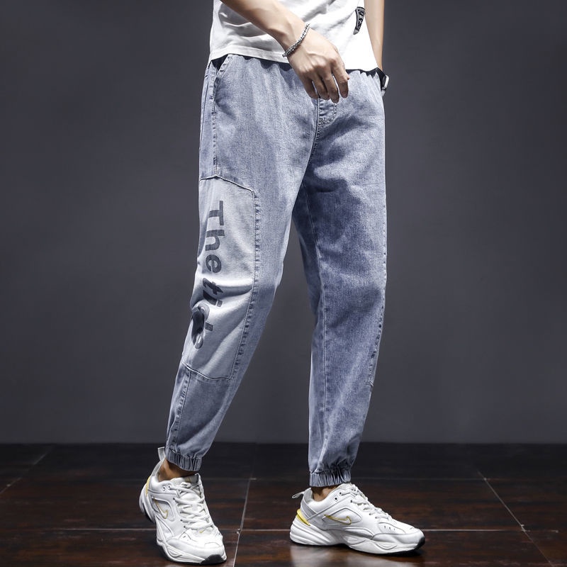 Quần Jean jogger Ống Rộng Phối Màu Thời Trang Xuân Hè Hàng Mới Size S 2022 Cho Nam