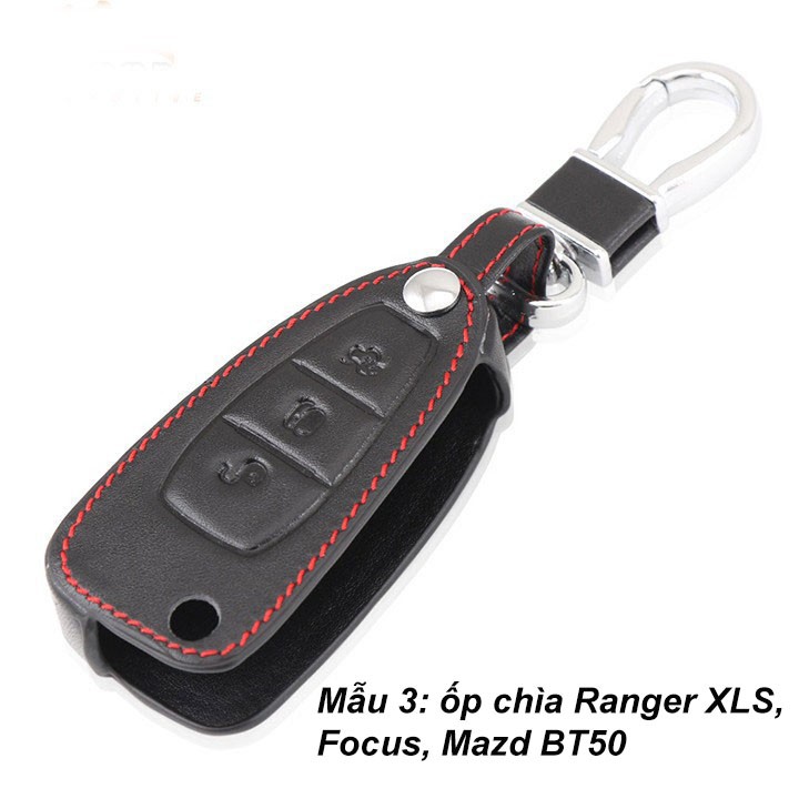 Bao da chìa khóa xe Ford Gập Chìa gập DR01 - kèm móc treo