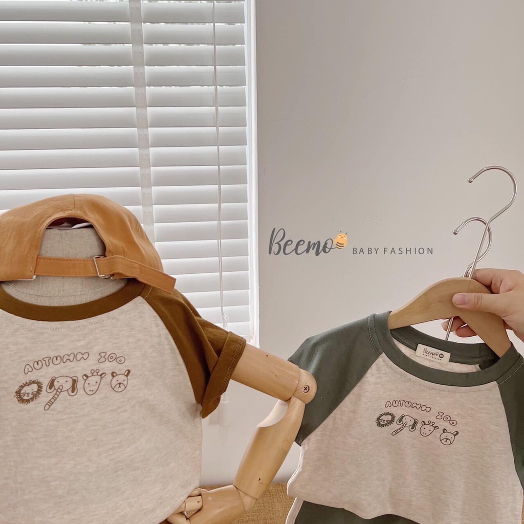 Bộ cotton cộc tay in hình thú dễ thương Beemo