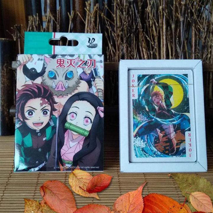 Bộ bài tây poker Kimetsu no Yaiba Thanh gươm diệt quỷ tú lơ khơ 52 lá hộp ảnh anime manga dễ thương