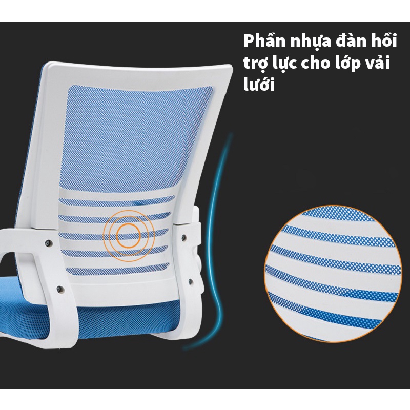 Ghế văn phòng làm việc cao cấp, Có bánh xe, Tay ghế linh hoạt tiện lợi, Vải lưới tổ Ong cực kì thoáng khí