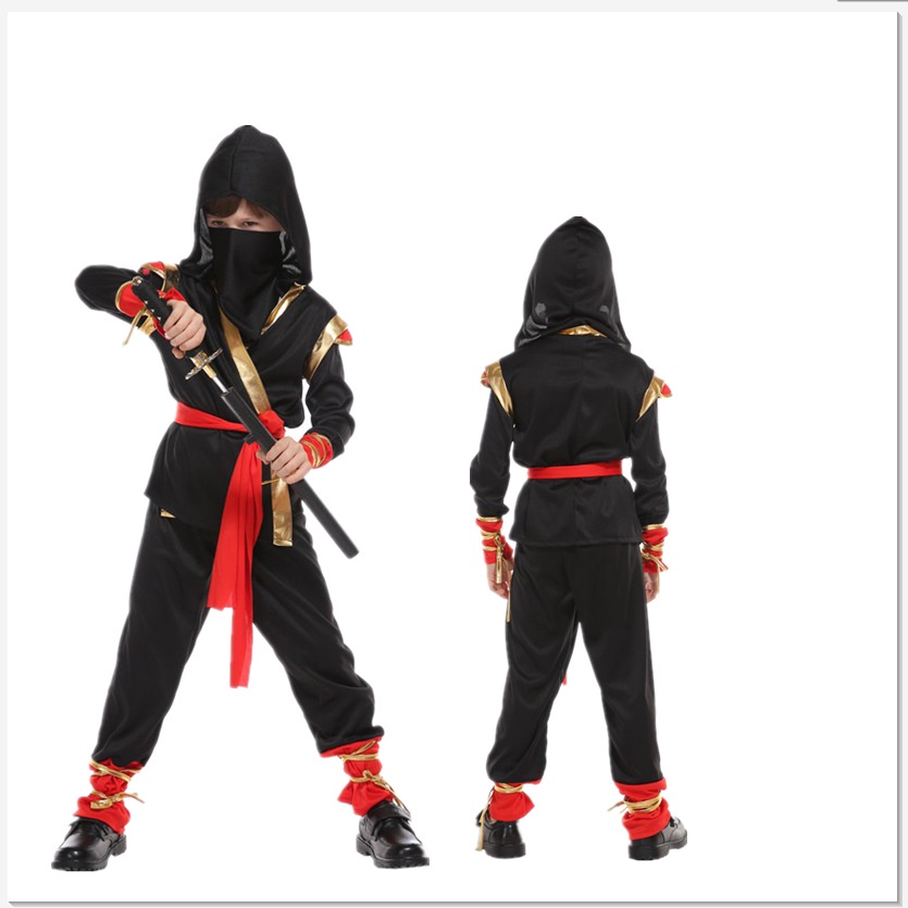 Trang Phục Hóa Trang Ninja Màu Vàng Đen Nhân Dịp Halloween Cho Bé Trai