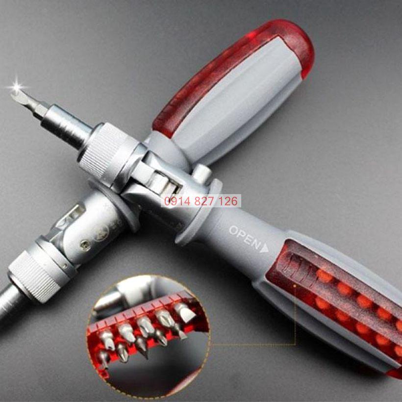 Tua vít đa năng 10 trong 1 đa góc gập được 180 độ hãng KAPUSI Japan, thép CR-V 6150, BH 12 tháng