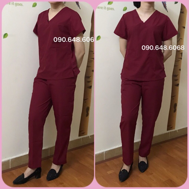 Đồng phục mặc trong Spa, y tế, phòng mổ - Chất vải đẹp, mát, không bai xù (Size S, L, M, XL)
