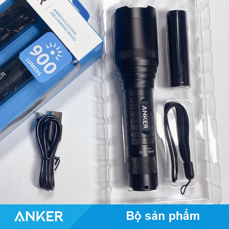 Đèn Pin ANKER Bolder LC90 T1420 FlashLight Chiếu xa dã ngoại đi rừng cầm tay Chính Hãng Du lịch Cắm Trại