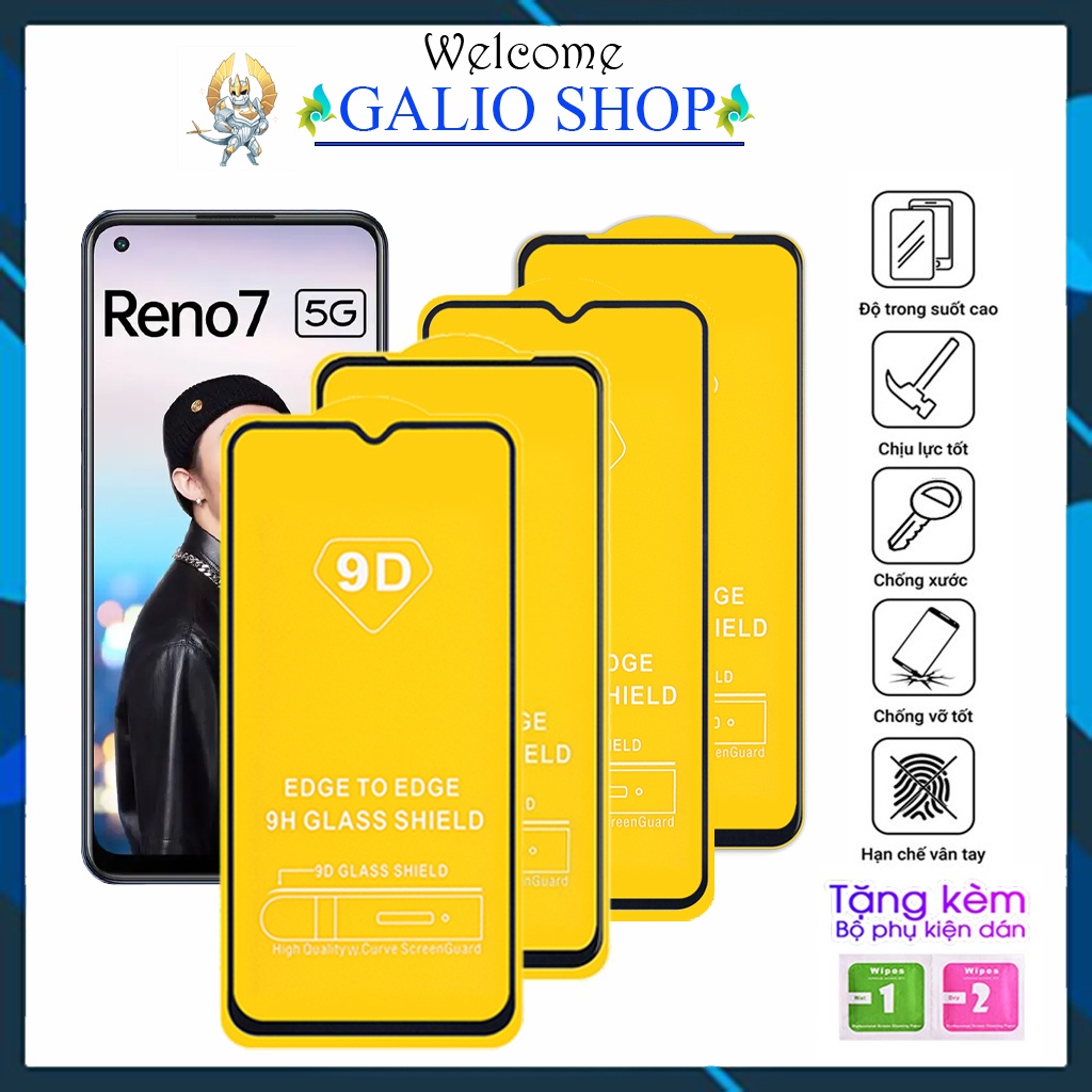 Cường lực Oppo Reno 8 7 7z A58 A77 A57 A95 A96 F9 F11 Pro A3s F7 F5 Reno 2F Reno 8 Reno 4 5 full màn tổng hợp Kính-[9D]
