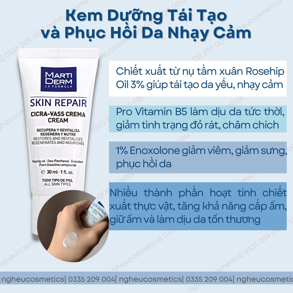 Kem Dưỡng Ẩm Tái Tạo Phục Hồi Da Marti Repair Cicra Vass 30ML