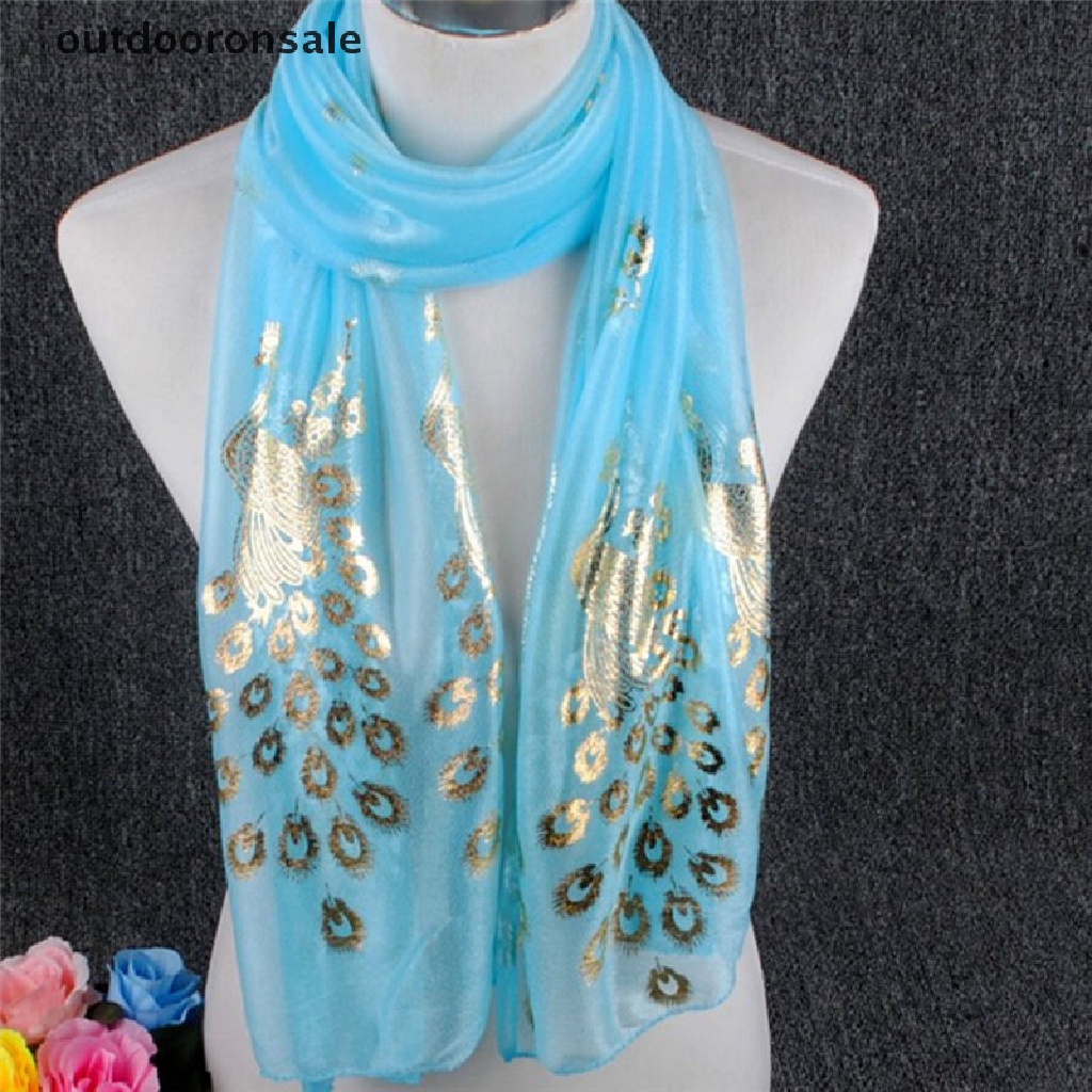 Khăn choàng cổ dài bằng lụa mềm mại in họa tiết chim công cho nữ
 | BigBuy360 - bigbuy360.vn