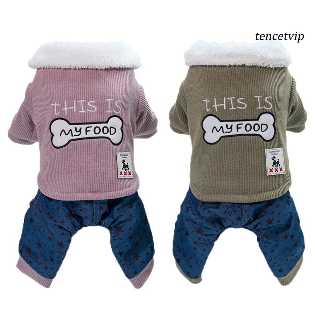 Áo khoác cotton dày dặn thêu họa tiết thời trang mùa đông dành cho thú cưng