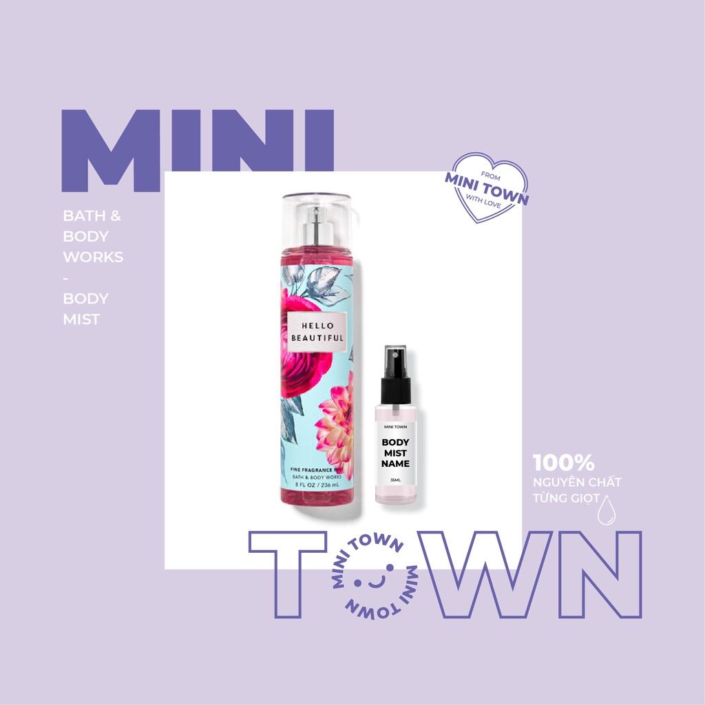 HELLO BEAUTIFUL - Xịt Thơm Lưu Hương Toàn Thân Bath & Body Works Fine Fragrance Mist