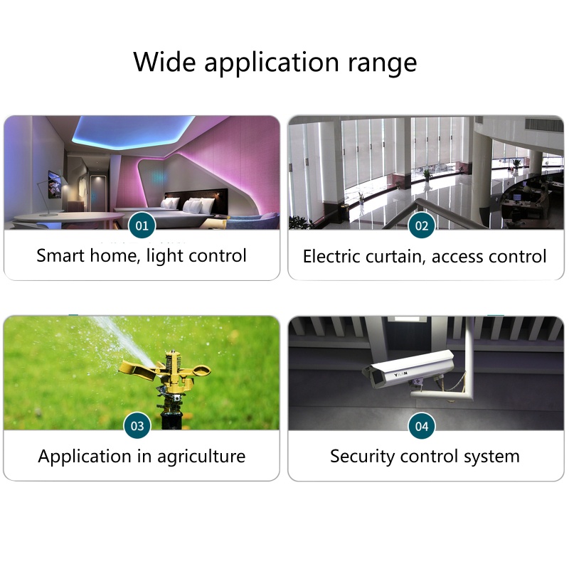 Bộ Điều Khiển Từ Xa 4 Kênh AC220V Nhận Tín Hiệu Không Dây RF 3000m 433Mhz Cho Gara Cửa Ga Ra