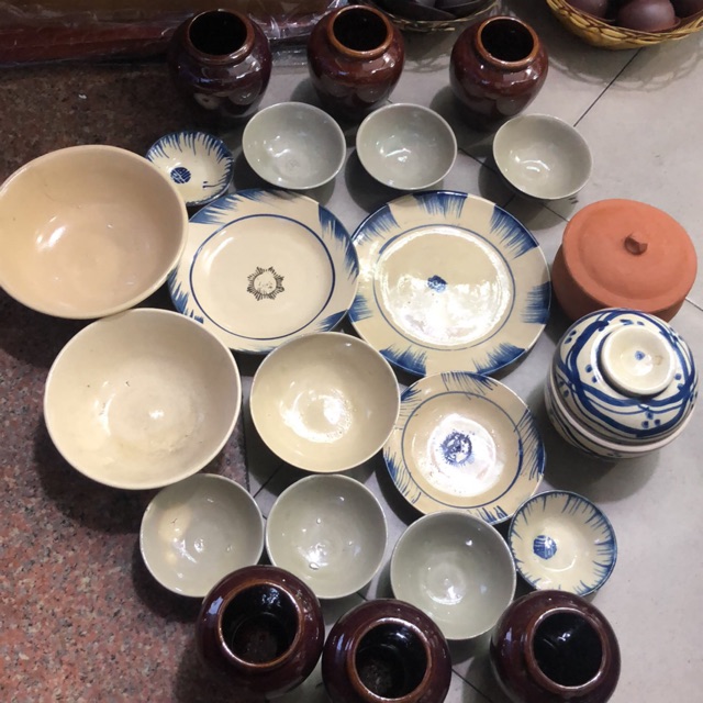 Set gốm Việt + Lu uống bia