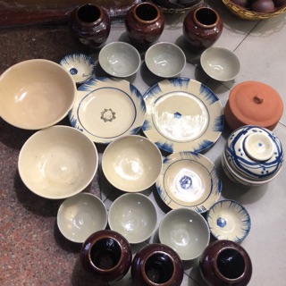 Set gốm Việt + Lu uống bia