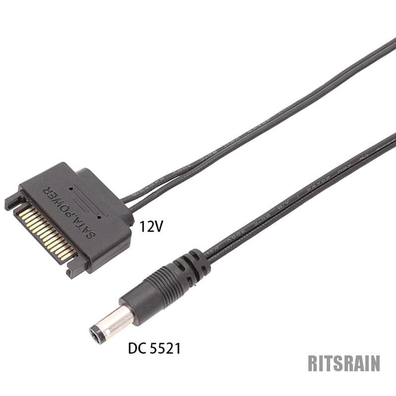 1 Dây Cáp Nguồn Sata Đầu Đực Sang Dc 5.5x2.1mm 12v 20cm