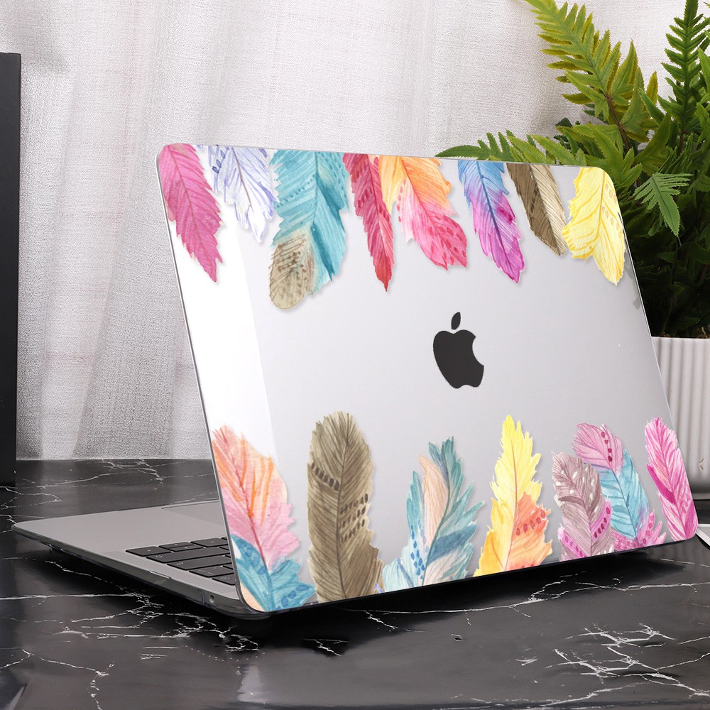 Colorful Feather Plastic Hard Case Macbook Air Pro 11 12 13 15 16 Mac A1932 A2159 A1706 A1466 A2141 with Keyboard Cover