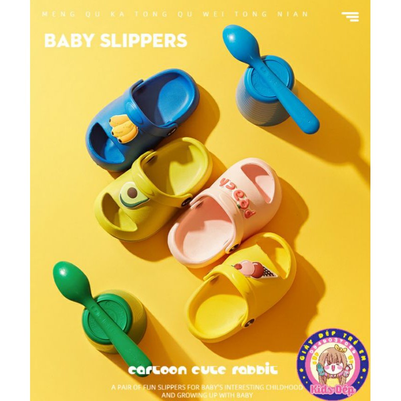 Sandal nhựa xốp hở mũi MẪU MỚI 2021/ Dép quai ngang có quai hình trái cây cho bé 1-4 tuổi