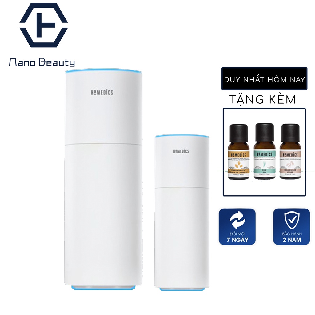 [BH 2 Năm] Máy tạo ẩm mini công nghệ siêu âm dùng pin sạc Homedics UHE-CMP15-WT NHẬP KHẨU MỸ