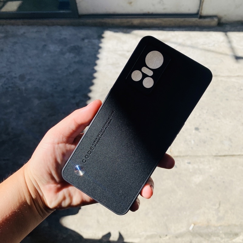 Realme GT neo 3 ốp lưng da PU phong cách chống bám vân tay bảo vệ Camera sau cho GTneo 3 màu đen cam cao cấp