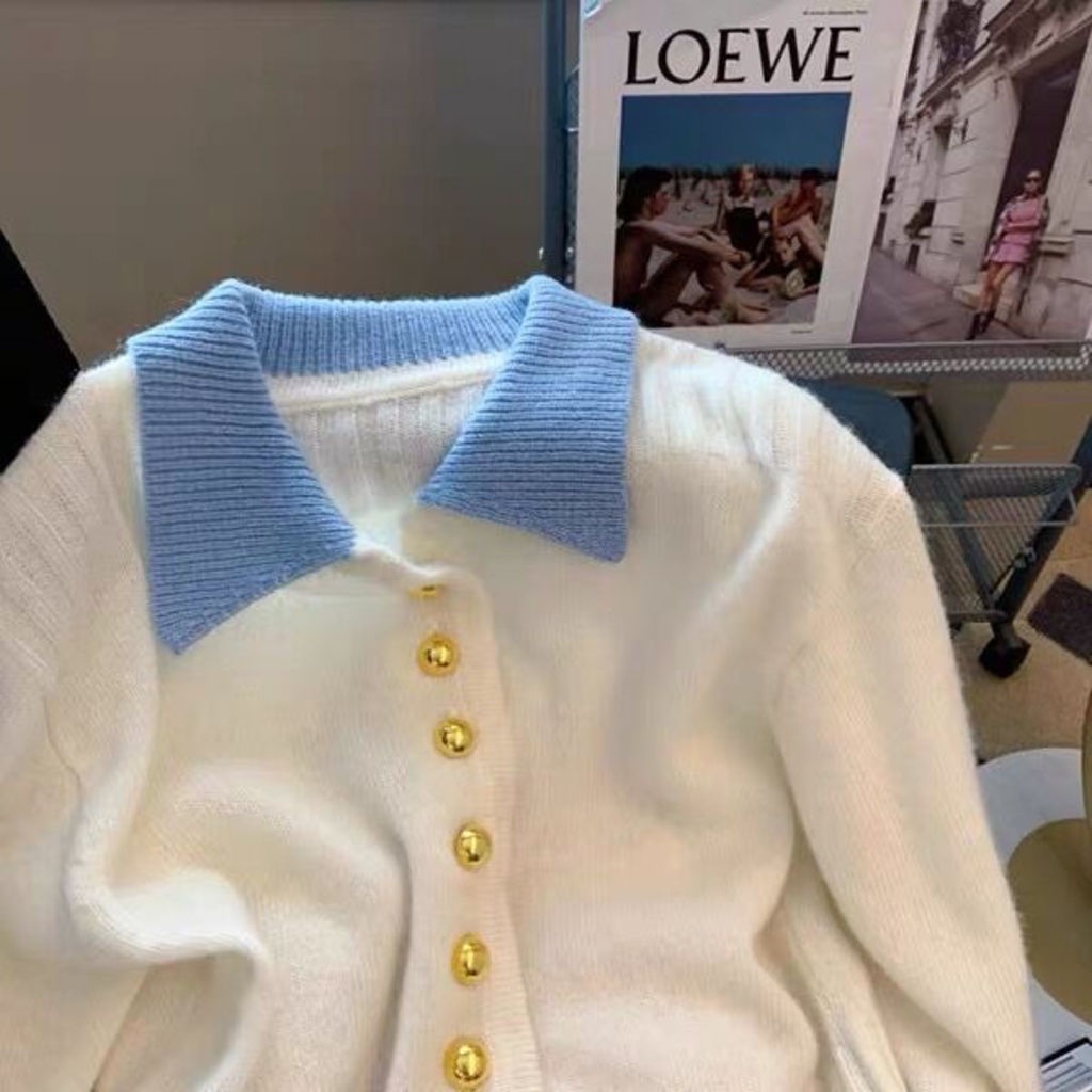 Áo Khoác Cardigan Dệt Kim Cổ Bẻ Mềm Mại Thời Trang Thu Đông Thanh Lịch Cho Nữ