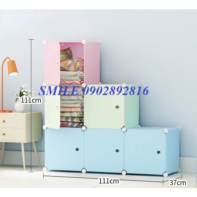 {MẪU HOT} TỦ NHỰA LẮP GHÉP THÔNG MINH 6 Ô HÌNH BẬC THANG, ĐẸP MẮT