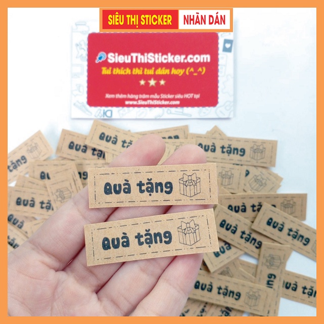 Tem dán Quà tặng, Thank you, Made with love nhí 4.8x1.5cm và 5.5cmx1.6cm trang trí gói hàng, quà tặng_Sieuthisticker