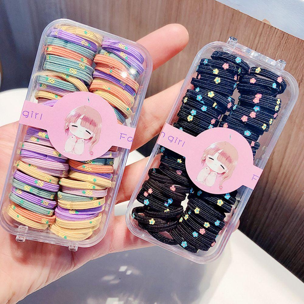 VANES1 Dây Cột Tóc Cao Su Co Giãn Đính Hoa / Trái Cây Màu Sắc Ngọt Ngào Thời Trang Cho Nữ