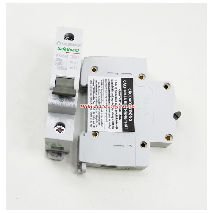 Cầu dao tự động Vanlock - Sino 1P 20A - 63A Dòng cắt 4,5kA Chính hãng