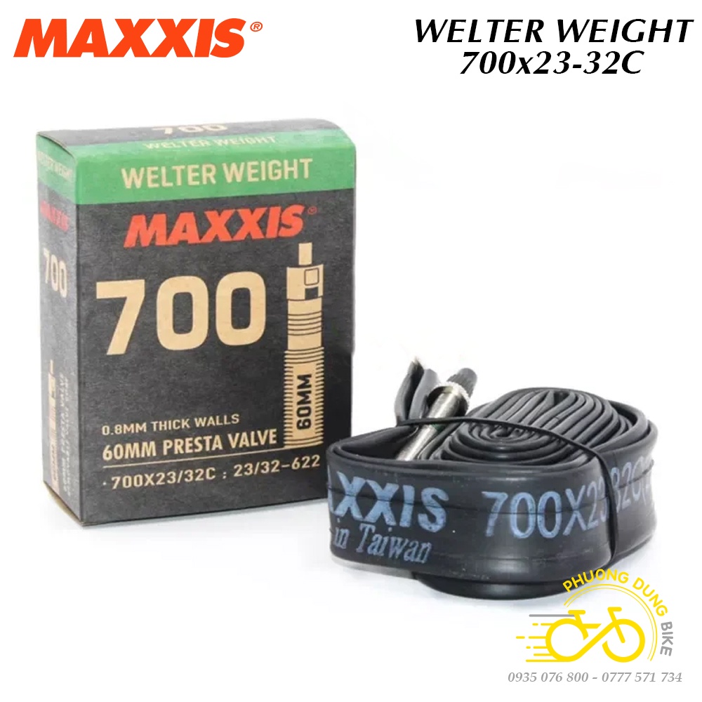 Ruột (Săm) xe đạp siêu nhẹ MAXXIS Welter Weight 700x23-32C Van Pháp - Van Xe đạp